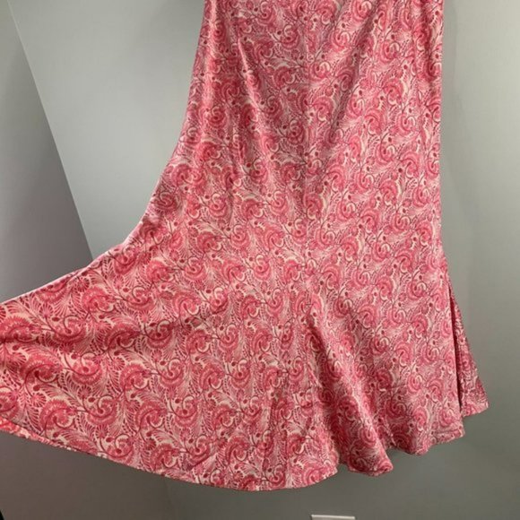 J. Crew Womens Flare Slip Skirt Mermaid Satin Swirl Pink Midi Pull On 2X - Picture 6 of 10